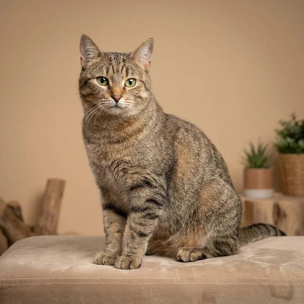 Michi, gato atigrado de pelo corto